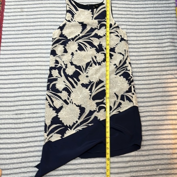 Club Monaco Quynh Blue Floral Asymmetrical Dress Size 2 Sleeveless - Picture 15 of 16